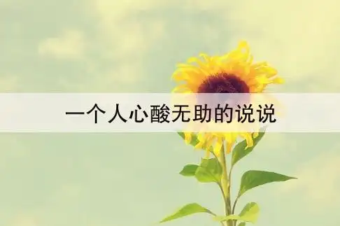 一个人心酸无助的说说(遇到事无助的心酸说说)