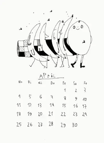 求这个日历设计的全部12个月,是德国插画师ilya donets的作品