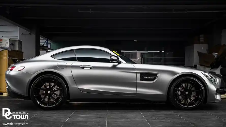 奔驰amggt全车电光金属钛灰改色贴膜