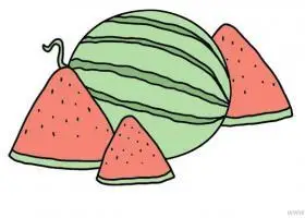西瓜儿童画怎么画 西瓜简笔画画法