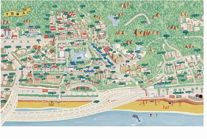 厦大手绘地图|插画|商业插画|抖生酱 - 原创作品 - 站酷 (zcool)