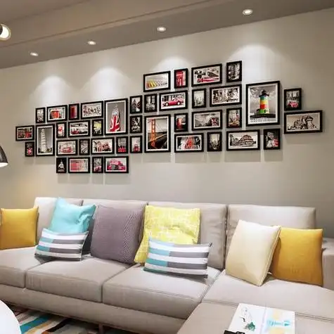 家庭客厅照片墙设计图(家里客厅照片墙设计100张)