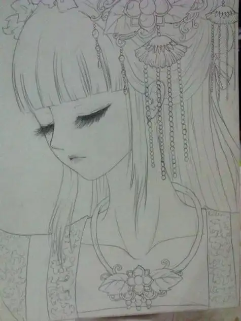 卡通人物简笔画美少女全身古装