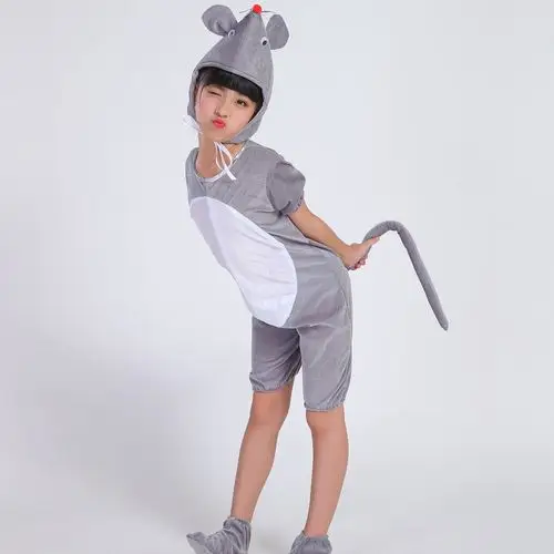 新款幼儿园小老鼠演出服儿童卡通连体动物舞蹈服装儿童演出服