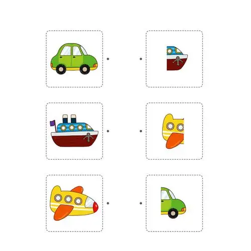 局部整体配对连线运笔练习关联划线教具教材玩具挂图