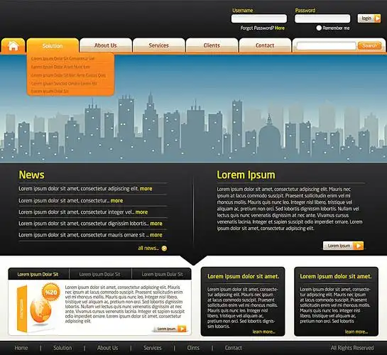 简洁网站模板网页ui素材免费下载(图片编号:5878502)-六图网
