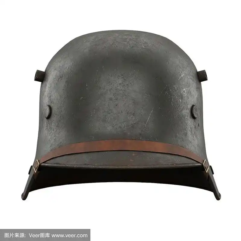 德国头盔第一次世界大战,使用德国军队一战.前视图.真正的战士装备.