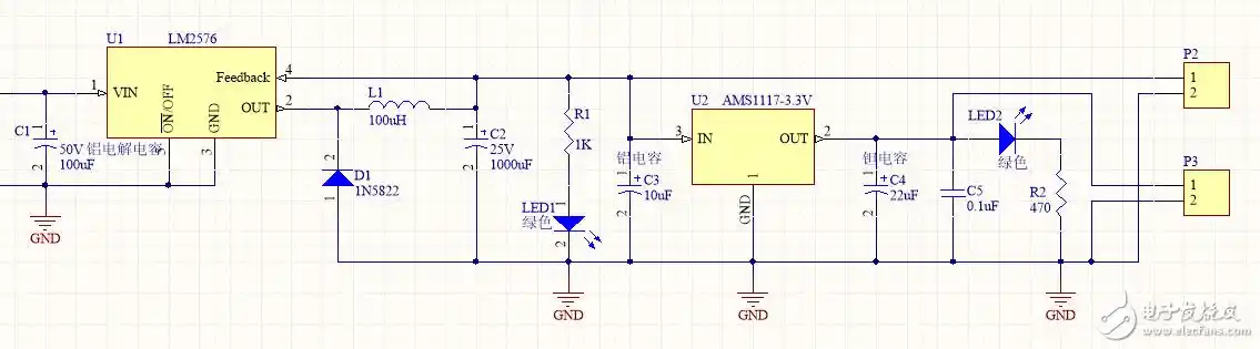 【学习】自己设计了一个电源,24v转5v,然后5v转3v