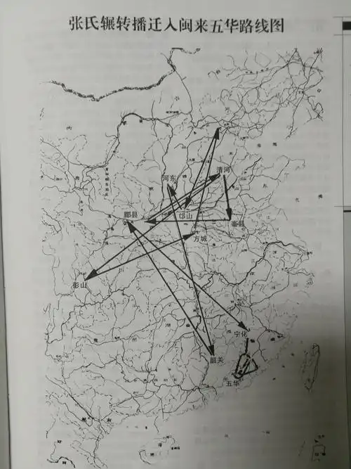 张氏迁入五华路线图