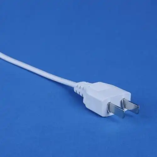 220v二脚两眼带线公母插头两孔插座插排板电线公母对接插头