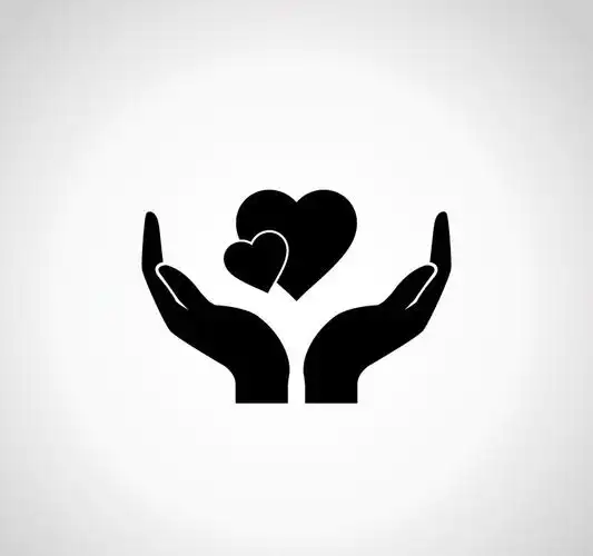 双手托举爱心图标矢量素材