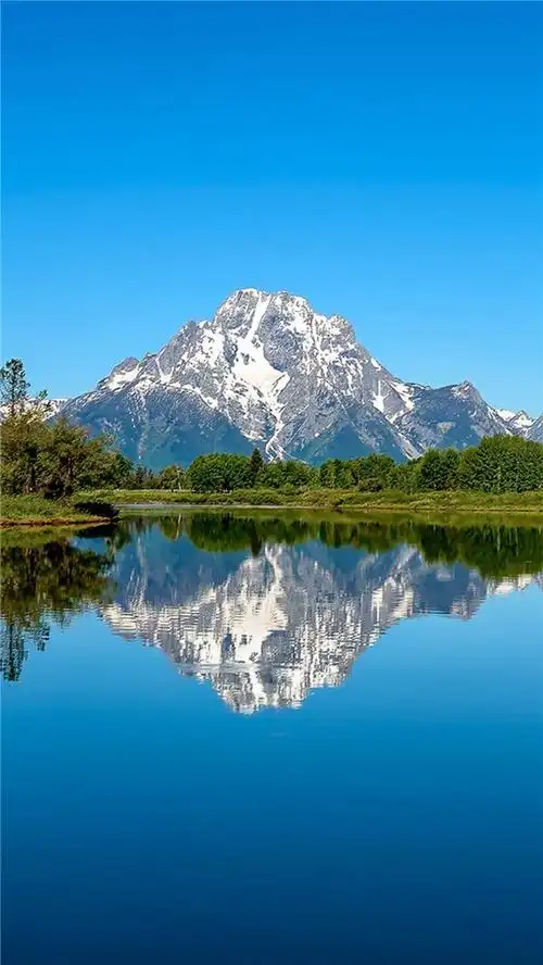 蓝色系山水风景手机壁纸