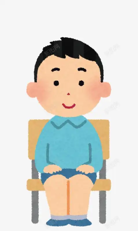 com 凳子 卡通手绘 同学 学生 板凳 水彩 男孩 男生