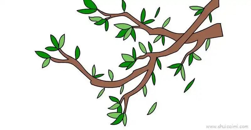 树枝儿童画怎么画树枝简笔画步骤