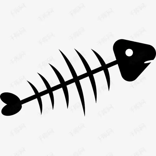 细密的矢量卡通鱼骨