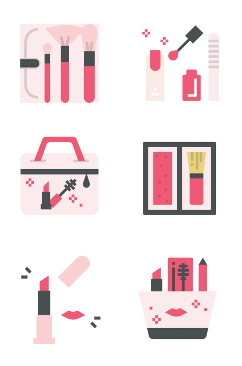 女生化妆品插画图标图片