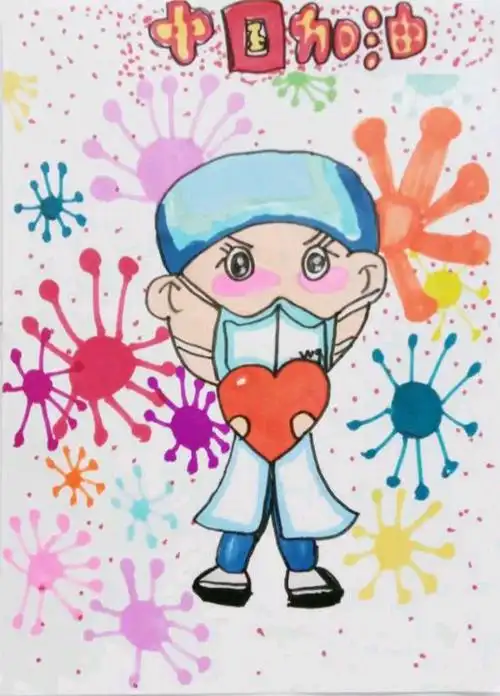 儿童画《白衣天使》阿茹娜 傲嫙艺校