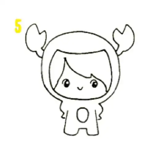 巨蟹座简笔画女孩可爱