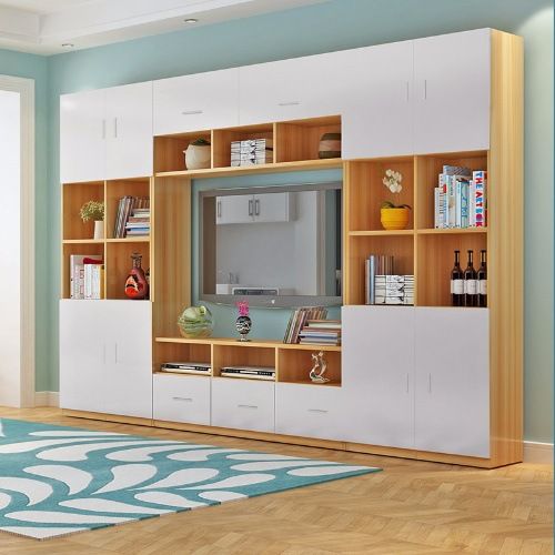 包邮电视柜书柜组合现代简约多功能背景墙柜客厅家具小户型柜实木