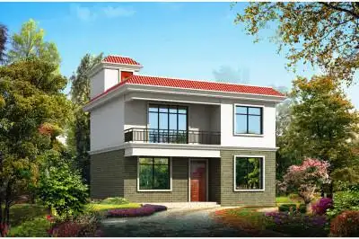 二层简单农村平顶房-别墅图纸库-自建房设计大全-图纸之家