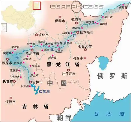 受吉林石化公司爆炸影响的松花江流域(图)