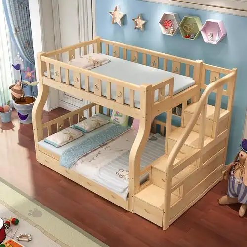 下铺木床儿童童床实木高低双人母子两层成年高低