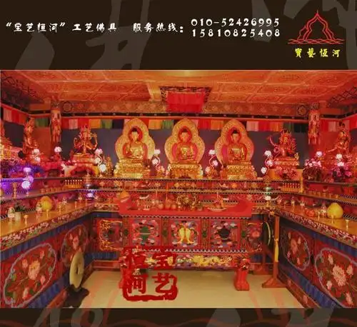密宗佛堂 藏式佛堂 私家佛堂设计 装修佛堂定制 宝艺恒河佛.