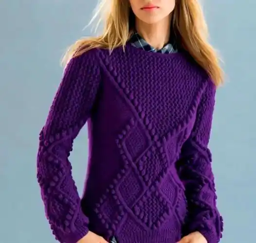 赏析多款棒针编织的女士套衫毛衣温暖又漂亮