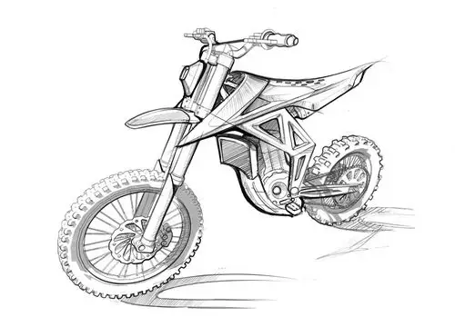 手绘超级酷炫的一组摩托车
