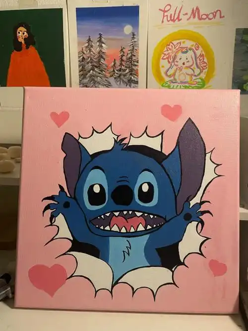 装饰丙烯颜料画史迪仔教程