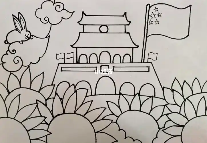 国庆节简笔画