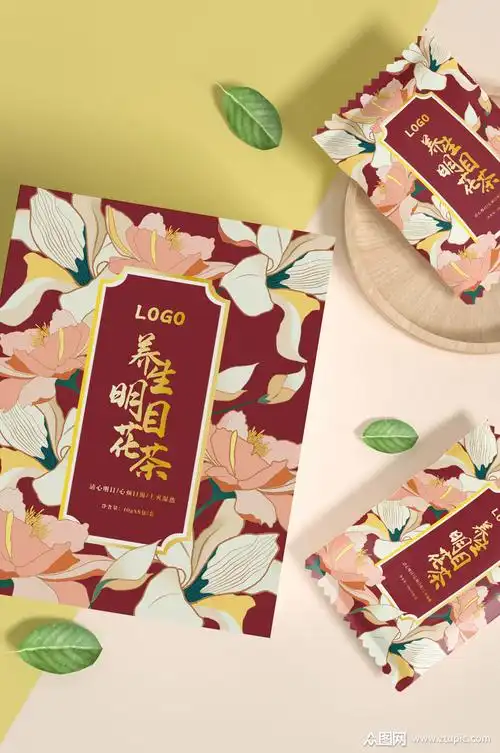 养生花茶插画包装设计模板下载-编号2600819-众图网