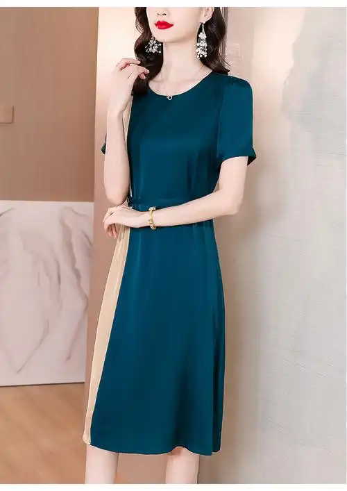 妈妈重磅桑蚕丝连衣裙女夏装高端2022新款中老年高贵洋气真丝裙子