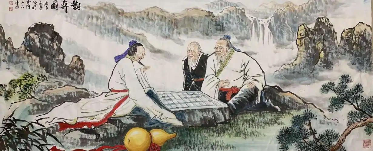 对弈图 (庚子初冬)