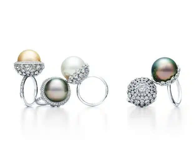 蒂芙尼bluebook高级珠宝南洋金珍珠戒指戒指55