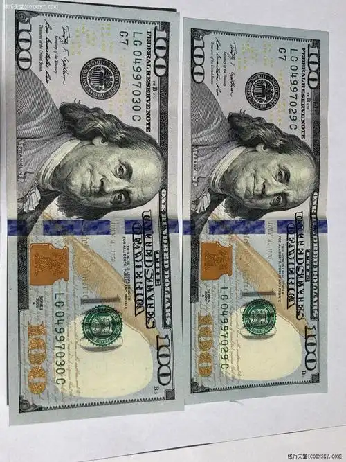 钱币天堂·交易区详情·新版美元100元5张 29-33五连号