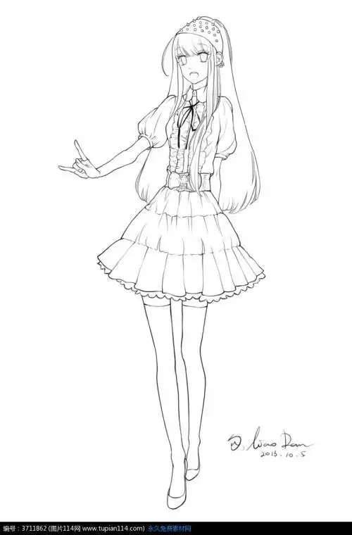 简笔画女生简单卡通人物