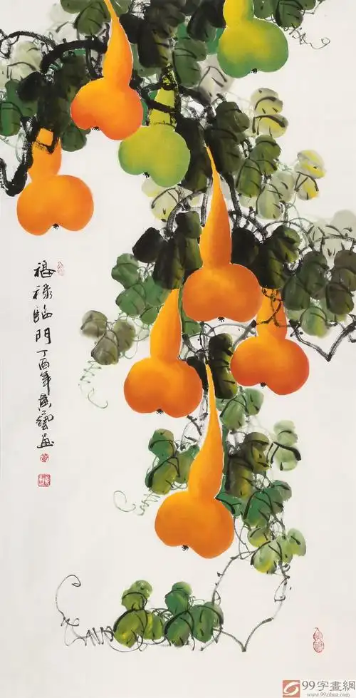 已售黄艺四尺招财辟邪葫芦画福禄临门