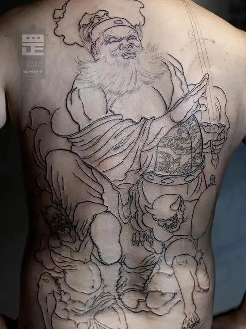 钟馗线_纹身图案手稿图片_姚罡的纹身作品集