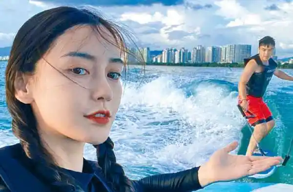 网传angelababy与邓伦三亚冲浪 黄晓明不在 - 淘生活网