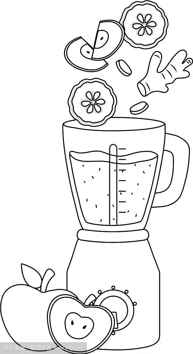 美味健康的卡通奶昔