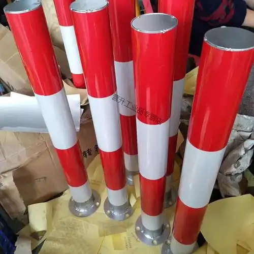 加厚警示柱固定警示桩道路交通红白立杆立柱镀锌钢管防撞柱可定制地埋