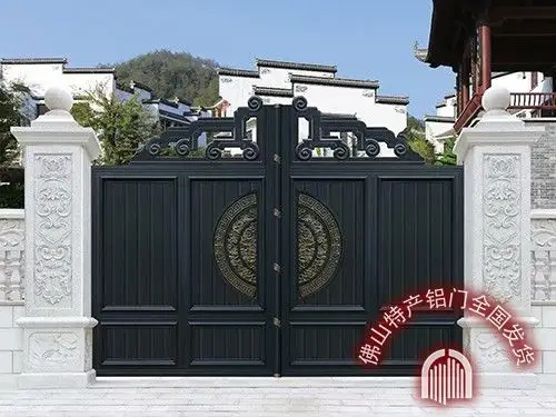 广汉院子大门瓷砖大理石别墅大门效果图设计