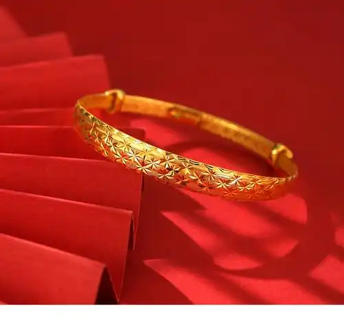 菜百首饰黄金手镯硬足金系列龙凤呈祥足金手镯婚庆龙凤足金镯子