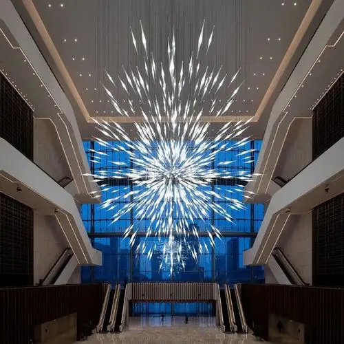 大厅吊灯水晶灯酒店会所售楼部商场中庭售楼部艺术装饰灯具设计师