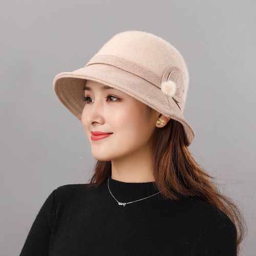 女生头大脸大冬天的帽子渔夫帽女士秋冬盆帽百搭冬季保暖冷帽妈妈中