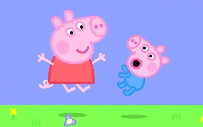 小猪佩奇和乔治怎么跳起来?学色彩英语,少儿益智画画游戏