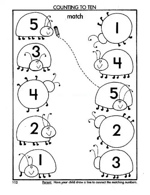 认识数字涂色卡12345连线教案课件下载-涂色卡-幼儿园手工技能教案
