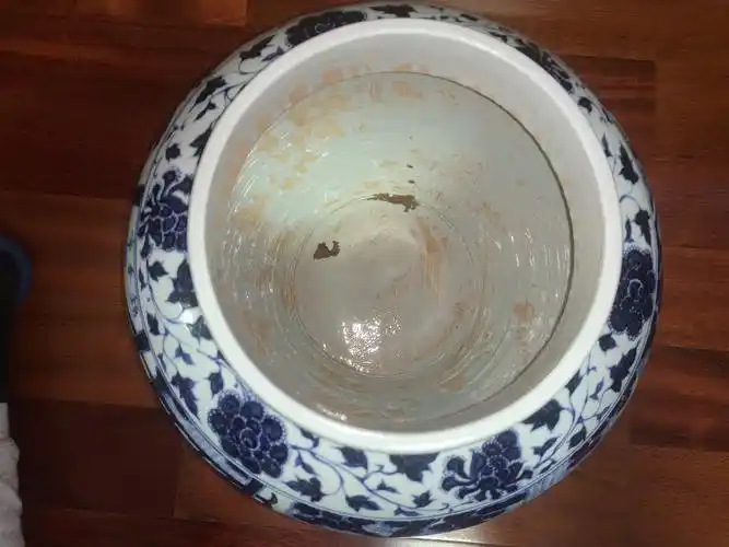 元青花锦香亭人物故事纹大罐赏析(附:100倍放大镜老化痕迹微观图)