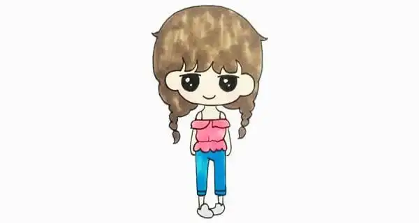 漂亮的麻花辫女孩简笔画怎么画麻花辫女孩简笔画步骤教程